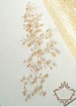 Елегантна дизайнерска украса за булчинска прическа и бал Gold Dust